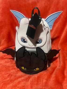 Loungefly Dreamworks How to Train Your Dragon Light and Night Fury Mini Backpack